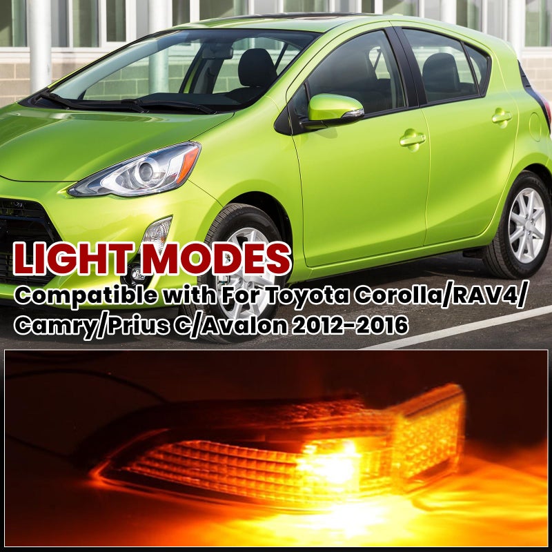 MZORANGE Car Rearview Mirror Turn Signal Indicator Light For Toyota Corolla/RAV4/Camry/Prius C/Avalon 2012 2013 2014 2015 2016 (Left Driver Side) - Image 4